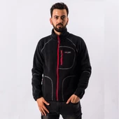 FreeCamp Man Full Zipper Fleece Polar-SİYAH-KIRMIZI - 4