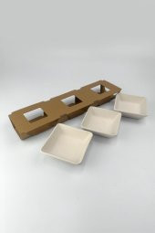 Üçlü Kare Çerezlik Seramik Bisküvi (Ham Ürün) thumbnail 4