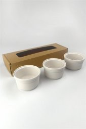 Üçlü Sufle Kase Seramik Bisküvi (Ham Ürün) - 4