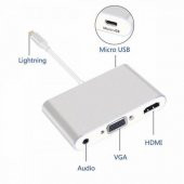 Polham Apple İphone ve İpad İçin VGA AV Audio Kablosu, Apple VGA AV Audio Dönüştürücü Kablosu - 3