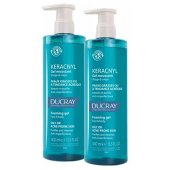 Ducray Keracnyl Yağlı ve Akneye Eğilimli Temizleme Jeli 400+400 ml - 1