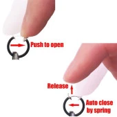 Küpe Kulak Dudak Burun Çelik Piercing Siyah Kadın Erkek İthal 316 L Paslanmaz thumbnail 4