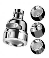 Zhltools Krom Üç Fonksiyonlu 360° Oynar Başlık Tasarruflu Musluk Başlığı - 1