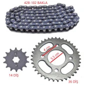 Kmtmak Motorsiklet Sfc Cup 100 Ön Arka Dişli Zincir Set - 4