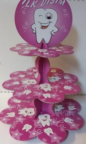 STAND 3 KATLI KARTON İLK DİŞİM PEMBE - 1