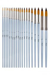 Suluboya Fırçası No:4 1 Adet Sentetik Kıl Sulu Boya Profesyonel Brons Fırça Sanat Ve Hobi Akrilik Boya Guaj Boya - 4