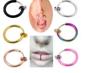 Küpe Kulak Dudak Burun Çelik Piercing Gökkuşağı Kadın Erkek İthal 316 L Paslanmaz thumbnail 4