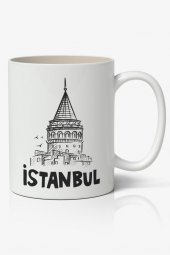 İstanbul Galata Kulesi Baskılı Kupa Bardak Baskılı Kahve Kupa Bardak-3 - 1