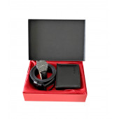 Erkek Siyah Kemer Cüzdan Saat Hediye Seti - 1