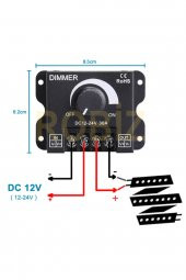 DC 12V 24V 30A Led Sürücü Dimmer  360W 720W Voltaj Ayarlı Ampul - 1