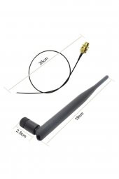 6dBi SMA Erkek Anten 35cm Ipex Kablo Ufl Soket Dual Band 2.4GHz - 8