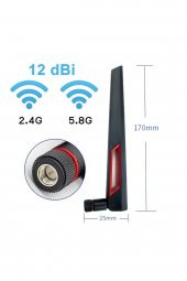 12dBi Dual Band Anten Sma Erkek  2.4GHz 5.8GHz RF Gsm Wifi Sinyal Kuvvetlendirici Anten 2G/3G/4G - 1