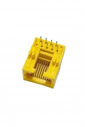 8P8C Plastik Sarı RJ45 Soket Ethernet Bağlantı Soketi 8 Pin Pcb - 2