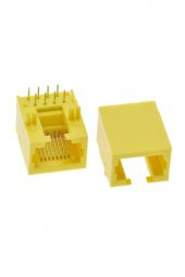 8P8C Plastik Sarı RJ45 Soket Ethernet Bağlantı Soketi 8 Pin Pcb - 7