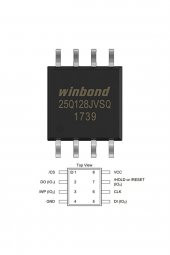 Winbond W25Q128JVSIQ 128M-bit Seri Flash 3.3V SPI  Hafıza Entegresi 65536 Sayfa Uniform 4KB - 2