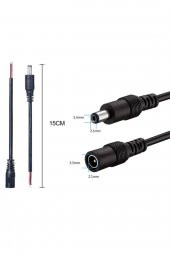5.5mm x 2.1mm 15cm Erkek Adaptör Kablosu  22Awg 36V 3A Besleme - 8