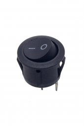 23mm Yuvarlak 2 Pin Anahtar Buton Kcd1 Siyah thumbnail 1