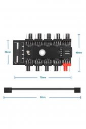 10 Port Fan Çoğaltıcı Hub Kartı IDE Güç Giriş Soketi 12V 3 4 ... - 1