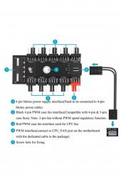 10 Port Fan Çoğaltıcı Hub Kartı IDE Güç Giriş Soketi 12V 3 4 ... - 6