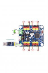 16 Kanal Servo Motor Kontrol Kartı Robot PWM Motor Sürücü USB TTL - 4
