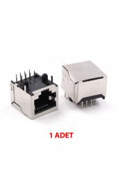 8P8C Metal RJ45 Soket Ethernet Bağlantı Soketi 8 Pin Pcb Montaj - 1