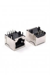 8P8C Metal RJ45 Soket Ethernet Bağlantı Soketi 8 Pin Pcb Montaj - 3