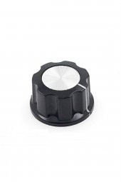 Plastik Pot Başlığı 16mm Siyah Gümüş Rotary Enkoder Ses Kontrol - 1
