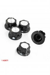 Plastik Pot Başlığı 16mm Siyah Gümüş Rotary Enkoder Ses Kontrol - 7