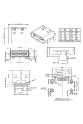 Type-C Usb Soket 16 Pin Smd USB 3.1 Cep Tel Elektronik Cihaz Usb Port Konnektör Şarj Soketi Dişi - 8