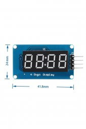 TM1637 4 Hane Bit Seri Kırmızı 7 Segment Ekran  0.36 İnch Saat IIC Dijital Gösterge Display Alarm - 1