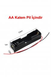 1li AA Kalem Pil Kutusu Yuvası 1.5V Kablolu Kalem Pil Tutucu - 1