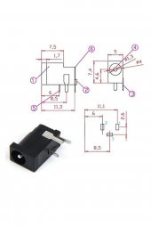 3.5mm x 1.3mm DC Güç Soketi Plastik DC002 Pcb Tip Adaptör Bağlant - 8