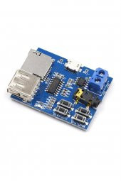 TFU MP3 Wav Ses Müzik Çalma Kartı  3W Amfi Micro SD Usb Flash Okuyucu 3.5mm Ses Soketi Buton Kontrol Micro Usb thumbnail 4