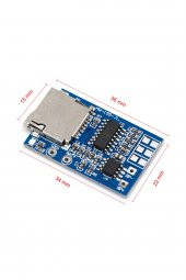 GPD2846A Mp3 Ses Çalma Modülü  Micro Sd Hafıza Kartı 4ohm 2w Amfi 3 Buton Kontrol Ürün - 8
