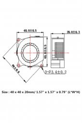 DC 12V 40x40mm Salyangoz Fan Soğutucu Türbin Turbo Radyal Yazıcı - 8