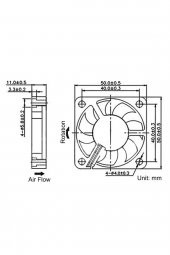 DC 12V FAN 50x50mm Soğutucu Kuluçka Ekran Kartı Cooler Pervane - 3