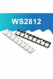 8 Bit NeoPixel WS2812B 5050 Rgb Led Modül  8li 5050 Adreslenebilir Rgb Stick Lamba Strip Kart Full Color - 2