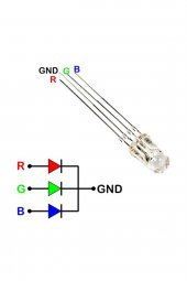 5mm Rgb Led Ortak Anot 4 Pin Multicolor Diyot Işık Lamba Light - 3