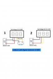 Voltmetre 0.28 0-100V Mavi 3 Telli Dijital LED Gösterge Voltaj - 2