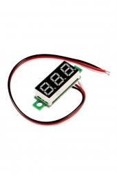 Voltmetre 0.28 0-100V Mavi 3 Telli Dijital LED Gösterge Voltaj - 3