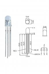 5mm Rgb Led Ortak Anot 4 Pin Multicolor Diyot Işık Lamba Light - 6