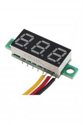 Voltmetre 0.28 0-100V Mavi 3 Telli Dijital LED Gösterge Voltaj - 5