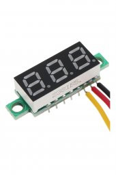 Voltmetre 0.28 0-100V Mavi 3 Telli Dijital LED Gösterge Voltaj - 7