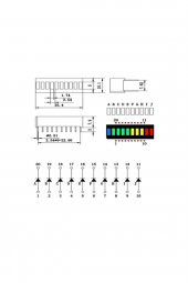 4 Renk Bar Led 10 Segment Akü Batarya Kapasite Doluluk Göstergesi - 7