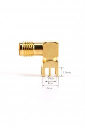 SMA PCB Tip Soket 90 Derece SMA-KWE GSM GPS GPRS RF Anten Soketi - 2