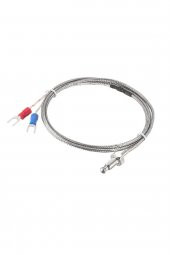 K Tip Thermocouple Sıcaklık Isı Sensörü 1 Metre 0C / 800C  Paslanmaz Çelik M6 Dişli Prob K Tip - 3