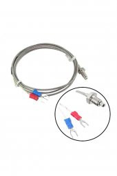 K Tip Thermocouple Sıcaklık Isı Sensörü 1 Metre 0C / 800C  Paslanmaz Çelik M6 Dişli Prob K Tip - 8