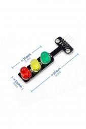 Trafik Işık Led Modülü 5V Ortak Katot 8mm Led Kırmızı Sarı Yeşil - 2