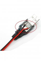 USB Krokodil Çevirici Kablo - 5V Kaynak  Test Kablosu 60cm Max 2A - 3