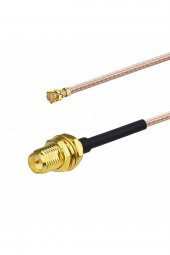 30cm RP SMA Dişi ( Erkek ) Ipex Mhf1 RF Bağlantı Kablosu 0-6GHz Altın Kaplama Konnektör Koaksiyel Kablo UFL U.FL IPX IPEX Mini PCIe Anten 1.13 Wifi Gsm Gps FPV Lora Helium Router Modem GPRS - 1